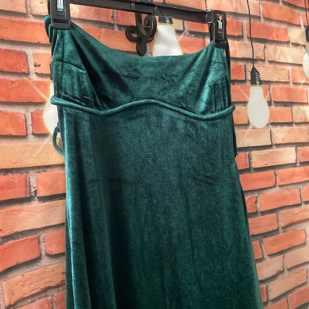Thirty/thirty Green Velvet Sleeveless Maxi Dress Women’s